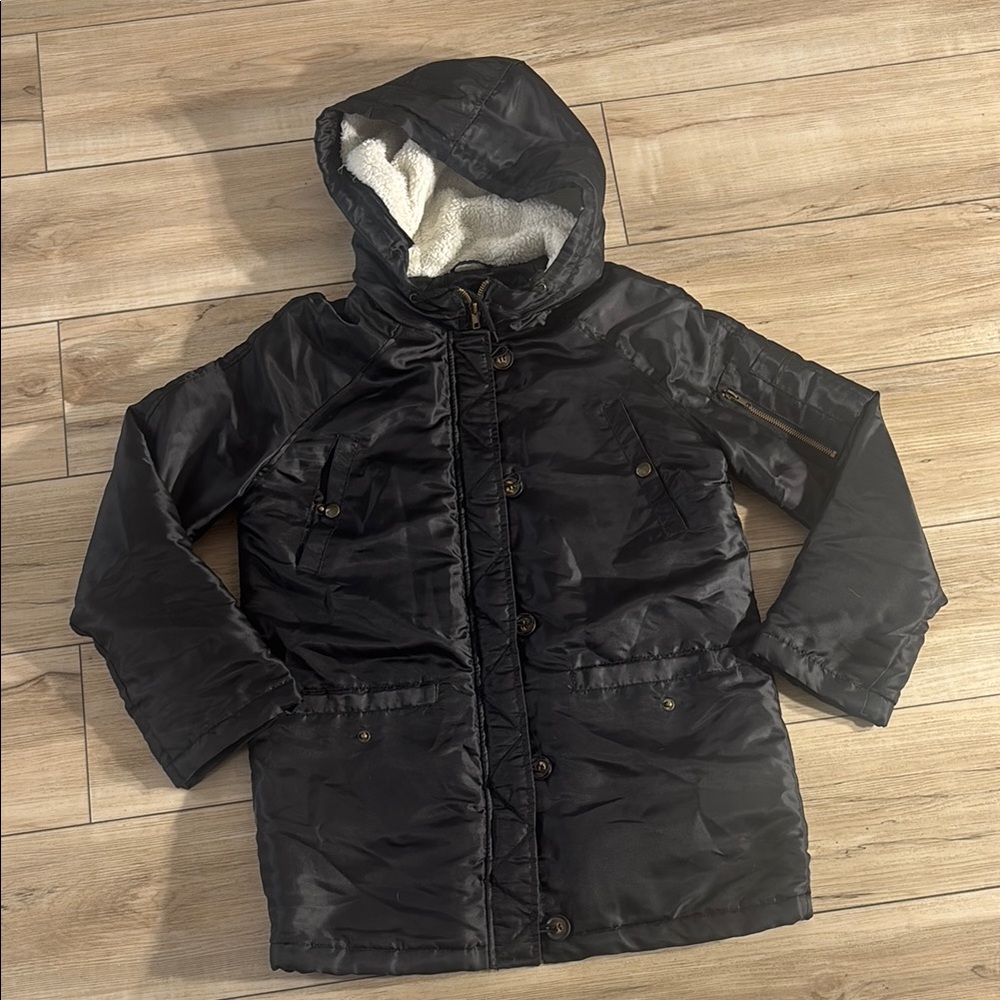 Ambiance Black Puffer Jacket with Hood